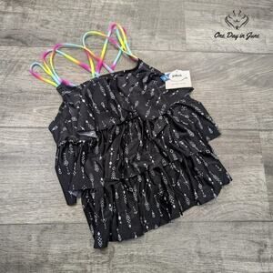 Arizona Jean Co Girl's Ruffle/Flounce Tankini Top Swimsuit Size 14.5/16.5